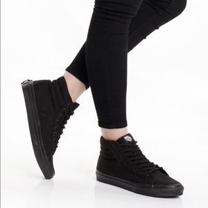 all black CANVAS SK8-HI
